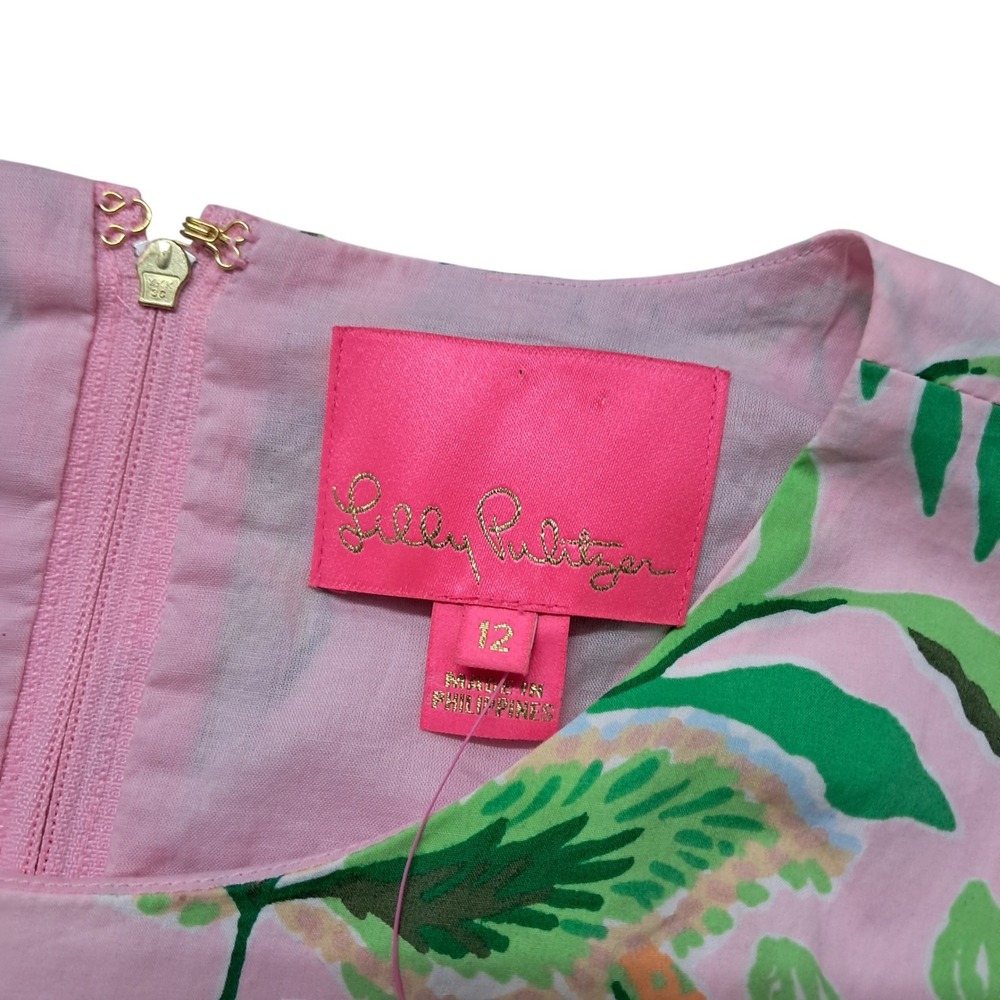 NWT Lilly Pulitzer Lyssa Cotton Midi Dress Womens 12 Pink Cut Out Tiered Pockets - Picture 4 of 16